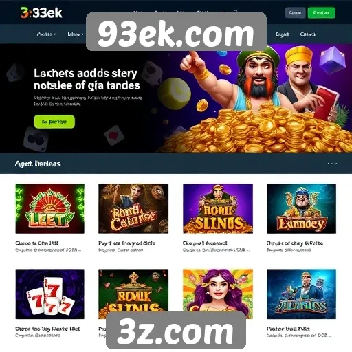 Características do design e interface do site de jogos 93ek.com